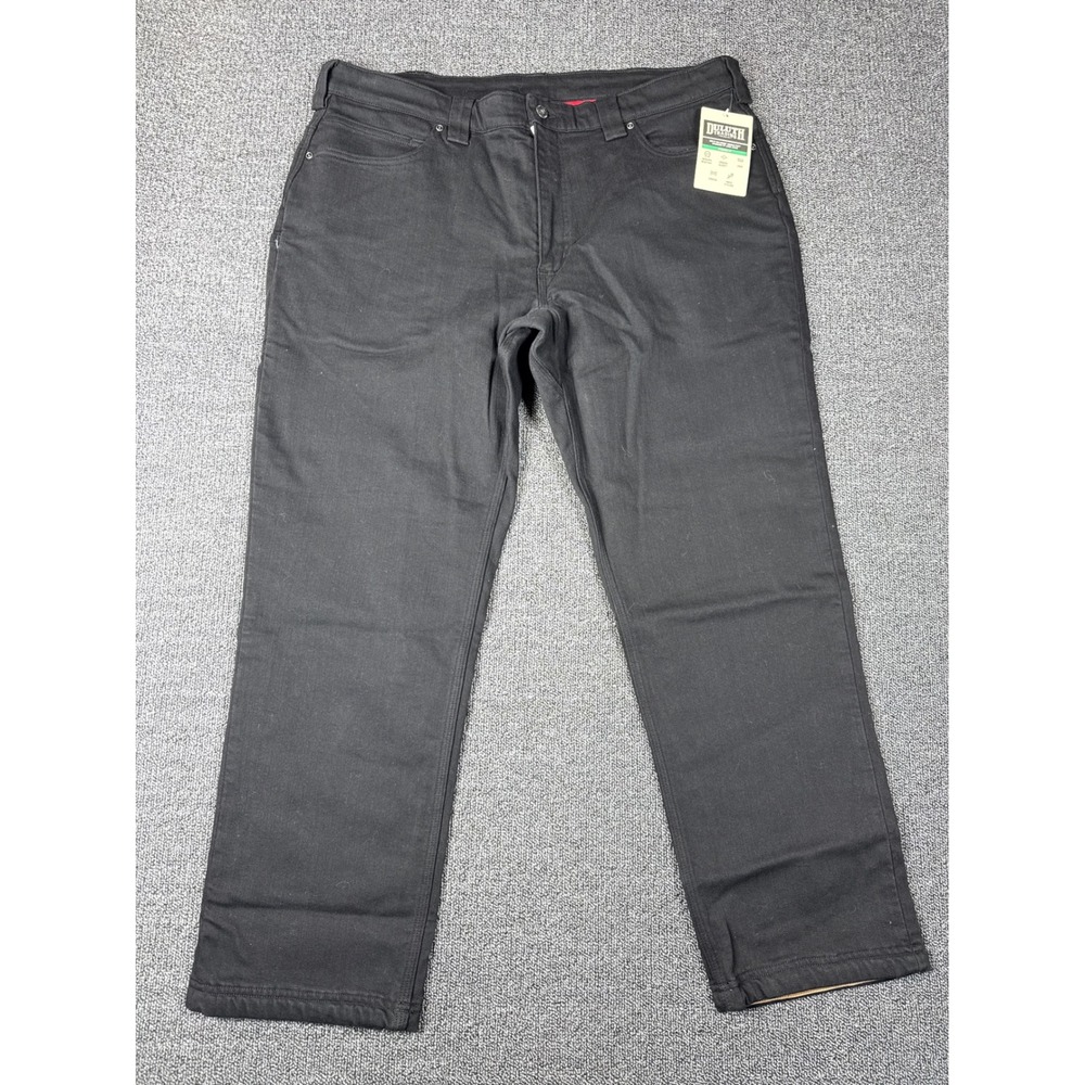 Duluth Trading Co Ballroom Double Flex Flannel Lined Jeans Black 40x30 58410 SYK